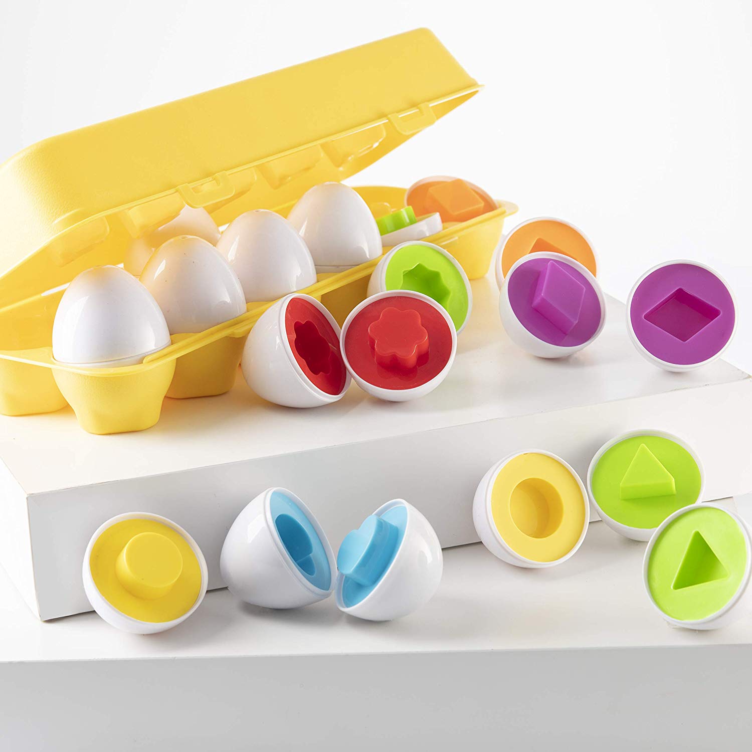 Easter Matching Eggs with Yellow Eggs Holder - STEM Toys Educational Toy for Kids
