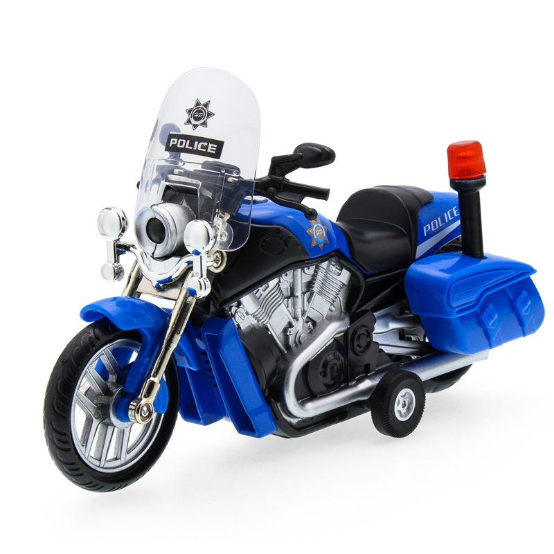 Police Motorcycles Zinc Alloy Mini Model Car Sound&light Pull Back Boys Playing Toys Vehicles toy