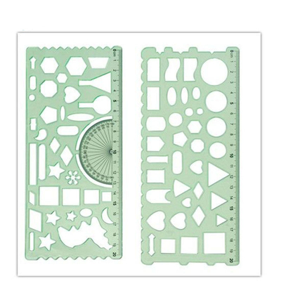 Transparent Color Green Plastic School Geometric Ruler/Ruler Stencil