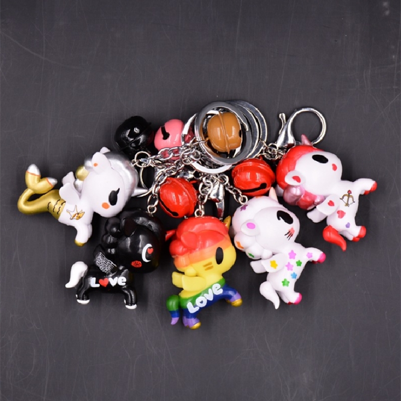 OEM Custom Plastic Animal Unicorn Horse Keychain