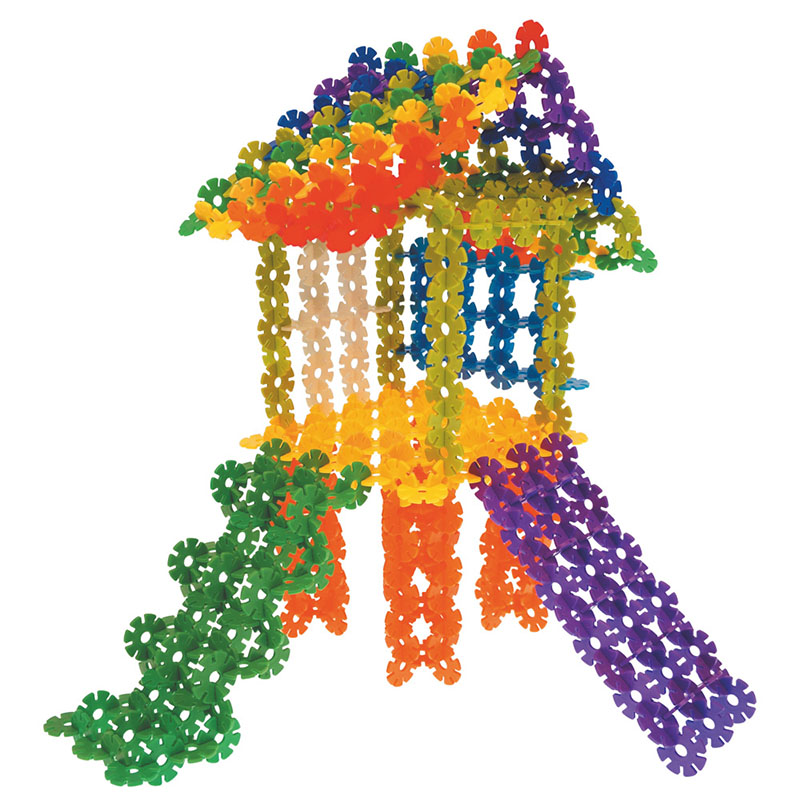 Intelligence Toy Rainbow Snow Flakes 100PCS Educational Brain Building Toy Interlocking Plastic Construction Connect Set Kids Toys