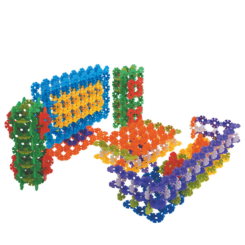 Intelligence Toy Rainbow Snow Flakes 100PCS Educational Brain Building Toy Interlocking Plastic Construction Connect Set Kids Toys