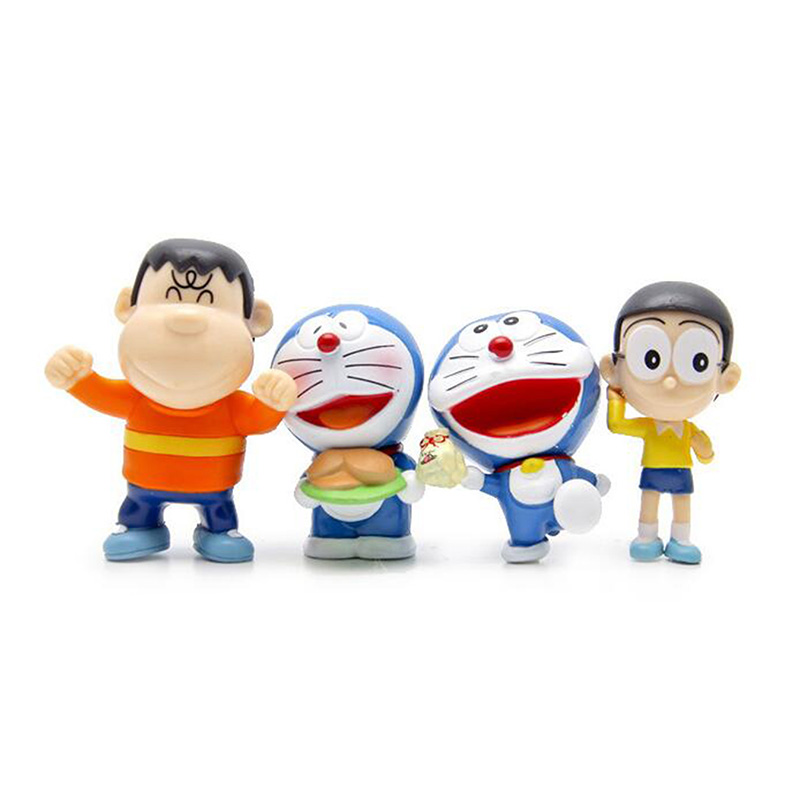 Funny Classic Japanese Cartoon Characters Doll Ornaments Party Favor Decoration Doreamon Action Figure for Kids Cupcake Cake Toppers