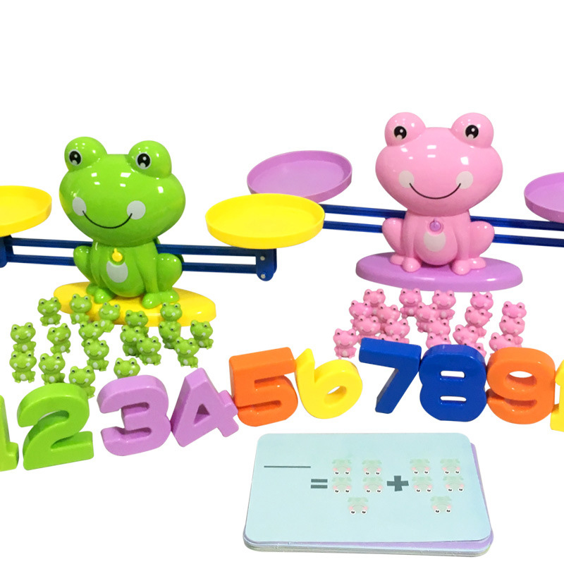 Cool Math Game, Plastic Frog Balance Counting Toys for Boys & Girls Educational Number Toy Fun Children's Gift Stem Learning Age 3+