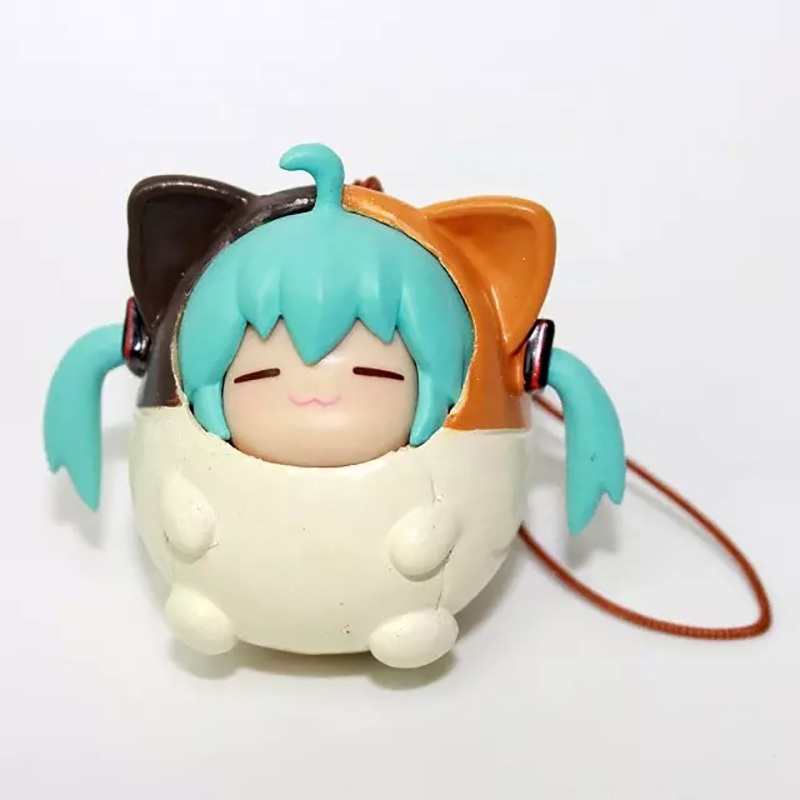 OEM Custom Cute Miniature Anime Action Figure Keychain Promotional Gift PVC Fat Girl Action Figure Keyring