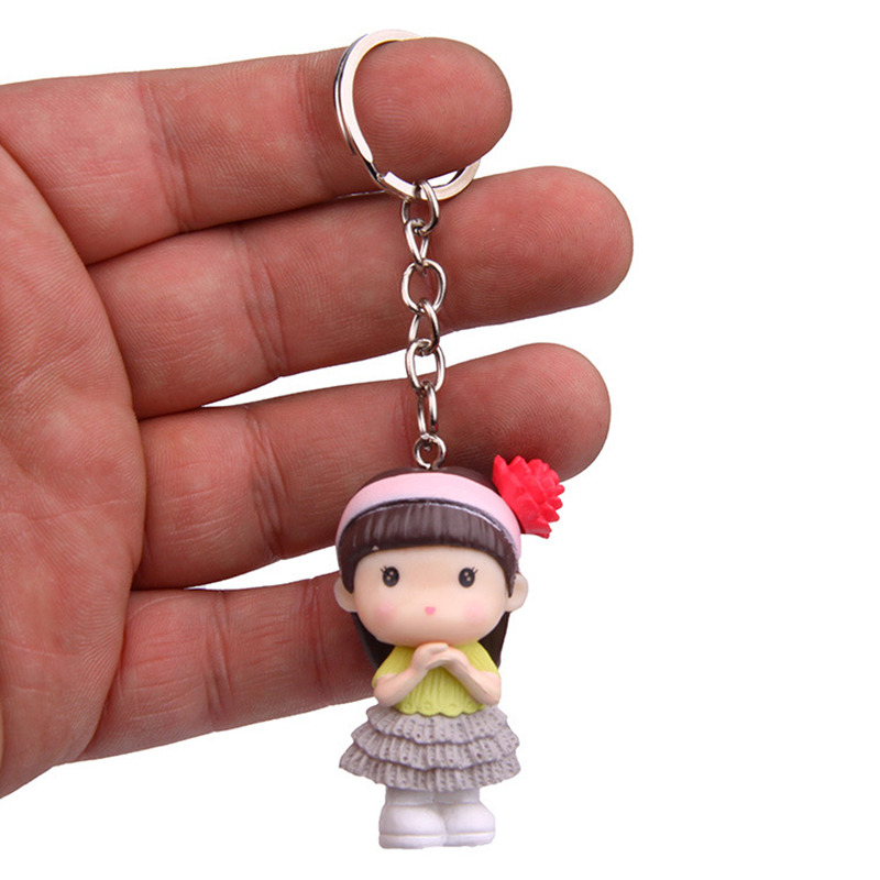 Hot Sale Make Your Own Design Mini Cute Doll Bag Keychain Souvenir Keychain Set for Girl