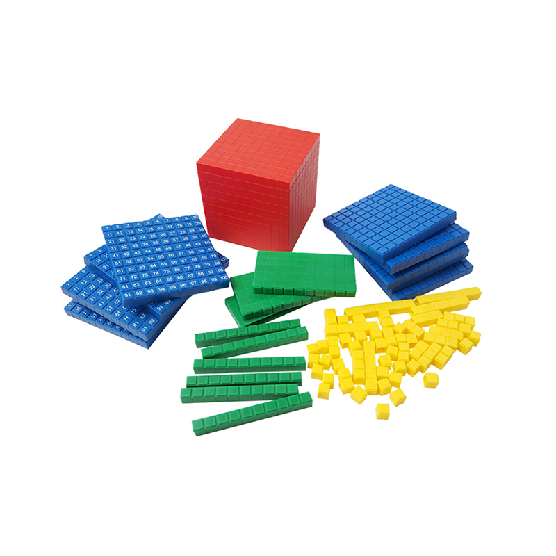 Hot Plastic Educational Base Ten Blocks Unit Bar Flat Cube Toys for Kids