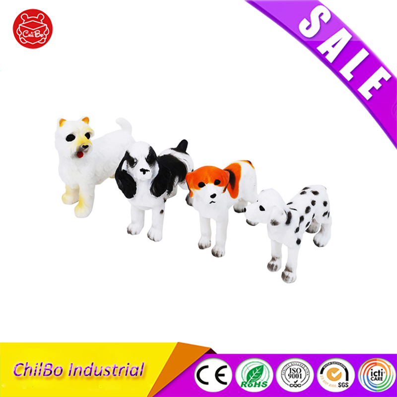 Custom Made High Quality 3D Plastic Animal Dog Toy, Lovely Cartoon PVC Figure
